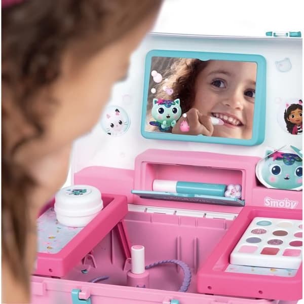 Smoby - Gabby ja Taikatalo - Helppokäyttöinen kauneuslaukku - Mukana 13 tarviketta: kampaamo, kynnet, meikki -