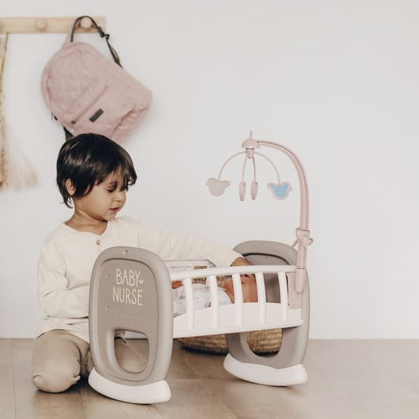 SMOBY Baby Nurse Vagga med Mobil för Docka