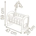 Miniatyrbild 9 av 10: SMOBY Baby Nurse Vagga med Mobil för Docka