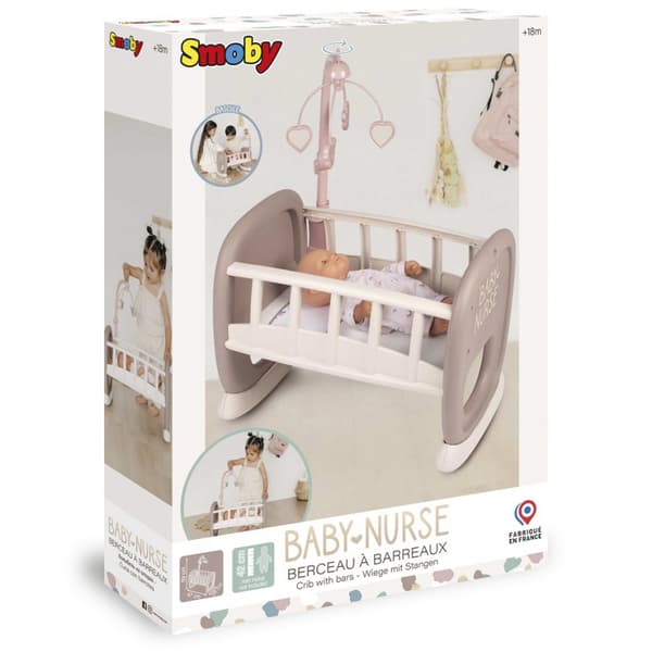 SMOBY Baby Nurse Vagga med Mobil för Docka