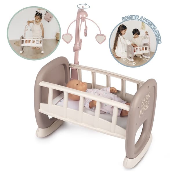 SMOBY Baby Nurse Vagga med Mobil för Docka