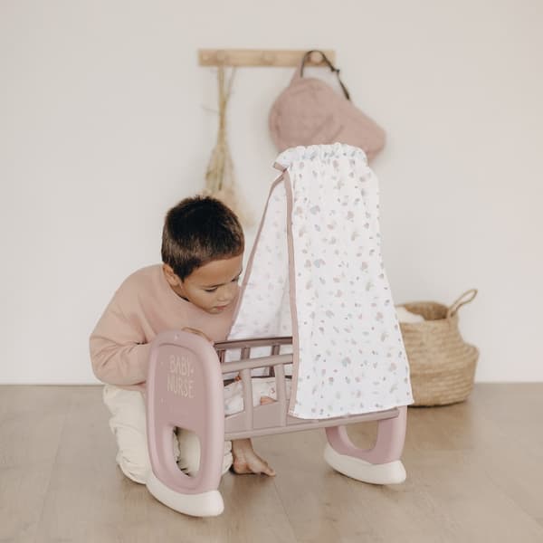 SMOBY Baby sygeplejerskevugge med baldakin til dukke