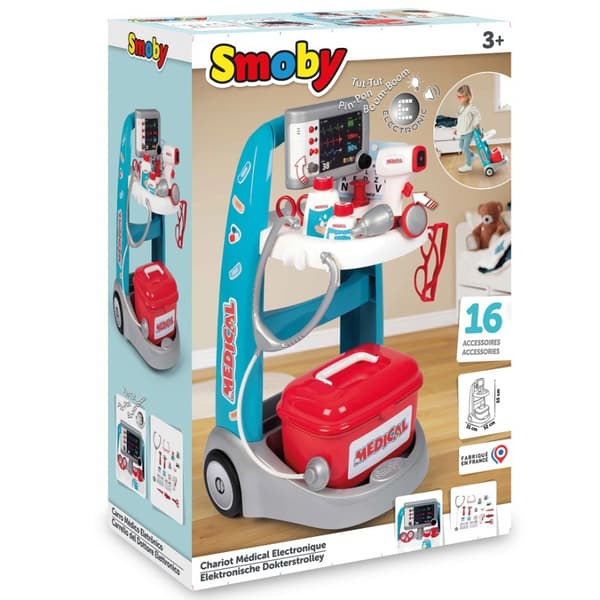 SMOBY Elektronisk Sjukvagn med 16 Tillbehör
