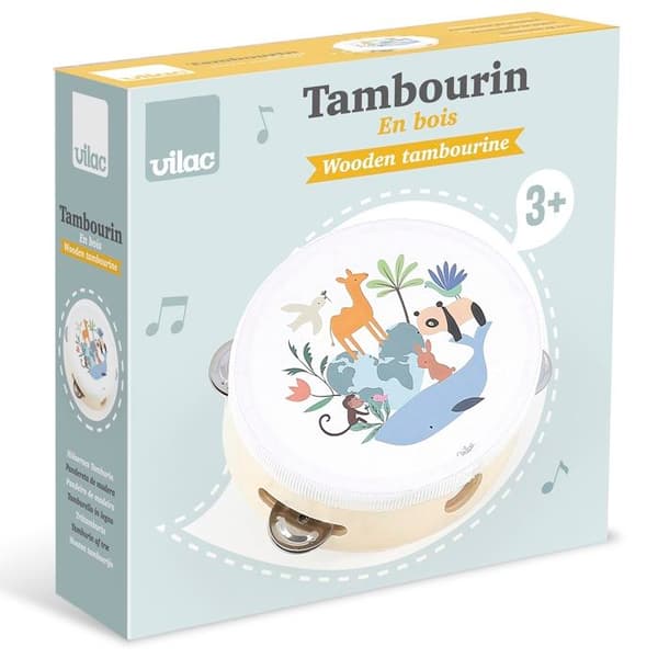Vilac - Tamburin djur från världen Sarah Betz