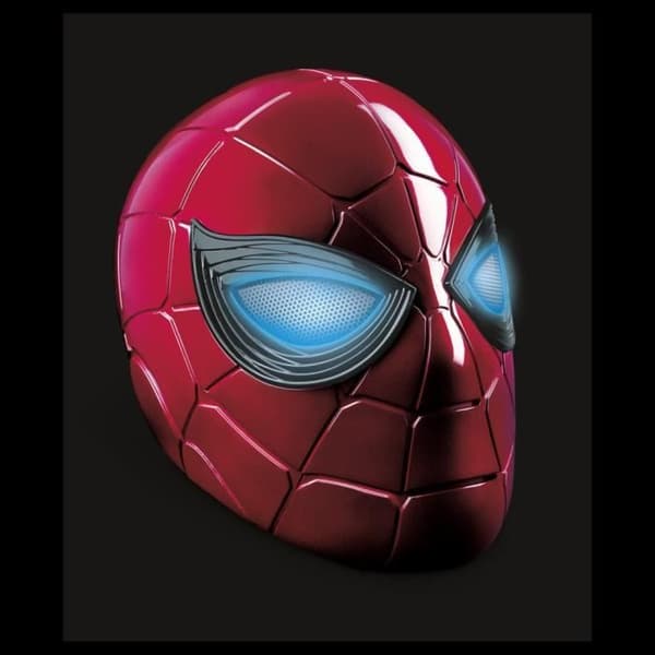 IronSpider elektronisk hjälm med ljusa ögon, 6 ljusstyrkainställningar och justerbar storlek, Marvel Legends Series Spider-Man- USED