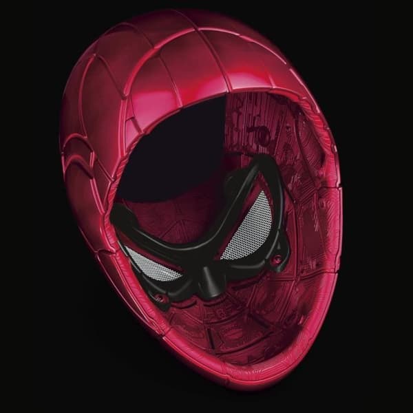 IronSpider elektronisk hjälm med ljusa ögon, 6 ljusstyrkainställningar och justerbar storlek, Marvel Legends Series Spider-Man- USED