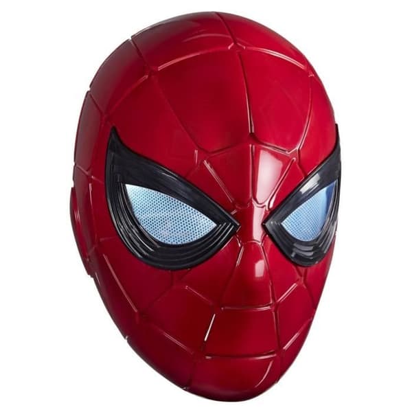 IronSpider elektronisk hjälm med ljusa ögon, 6 ljusstyrkainställningar och justerbar storlek, Marvel Legends Series Spider-Man- USED