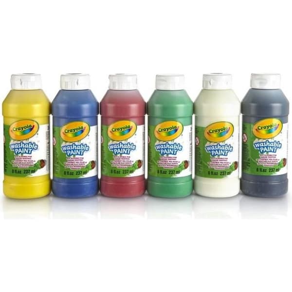 CRAYOLA tvättbar färg - 6 flaskor à 250 ml - Blandat - Från 3 år