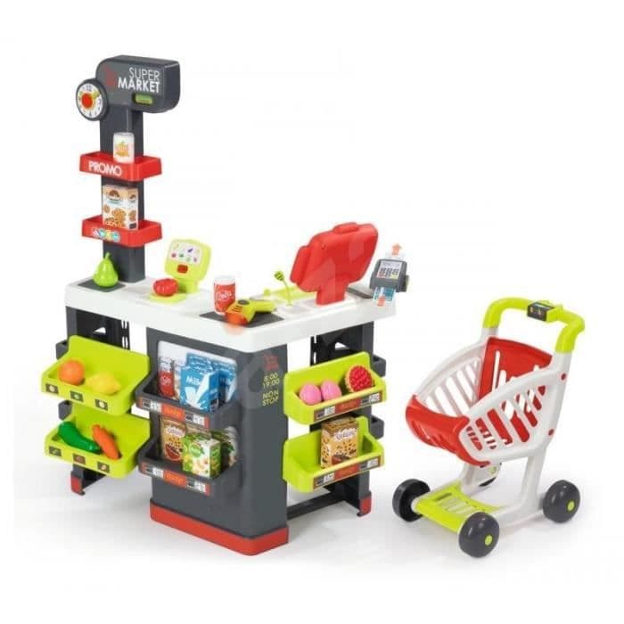 SMOBY Supermarked med vogn + 42 tilbehør