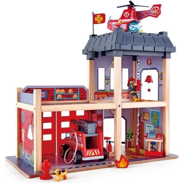 Leksak - HAPE - Stor brandstation - Röd och grå - Blandad - Lego City - Från 3 år