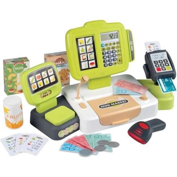 Smoby Large Cash Register - 30 Tillbehör ingår - 3 år gamla