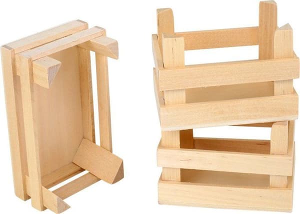 Set med 3 små trälådor för handlare