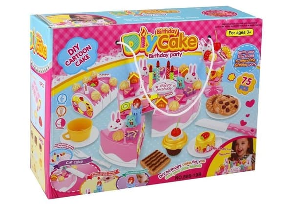 Sæt fødselsdagsfest kage skærende dessert