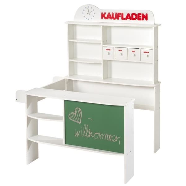 Trähandlare med klocka och bräda - ROBA - 9892 W - Imitationsspel - Vit