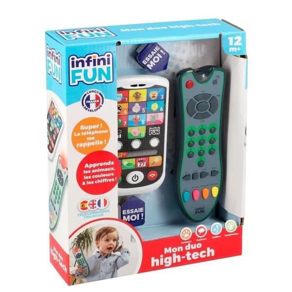 Telefon och fjärrkontroll - KD - Mon Duo High-Tech - Lär dig djur, siffror och färger