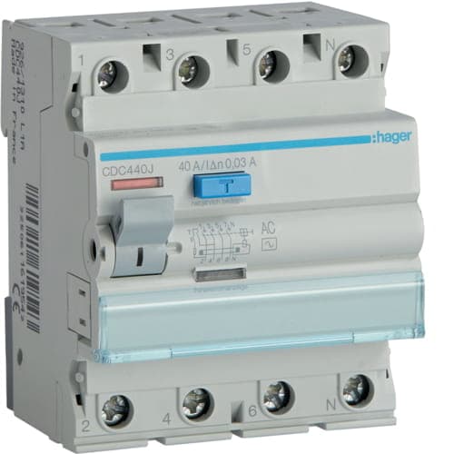 4P AC 40A 30mA differentialafbryder CDC440J