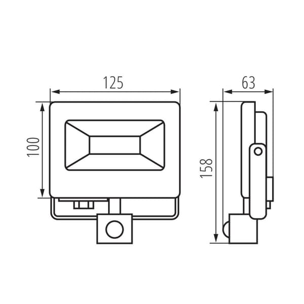Kanlux LED projektør med sensor ANTEM 20W-NW-SE B 4000K 33206