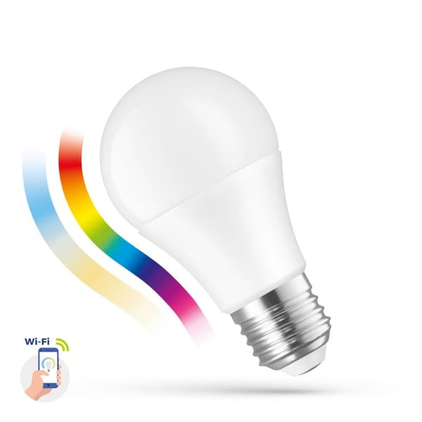 Spectrum LED-dæmpbar LED-pære GLS 9W E27 Wi-Fi SMART CCT/RGB WOJ14412