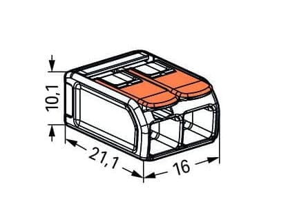 WAGO elektrisk stik 2x 0,2-6mm 221-612