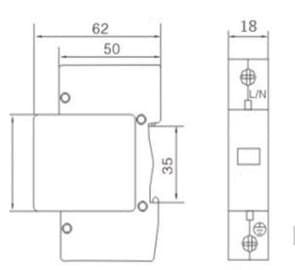 Ylijännitesuojaluokka B+C 1P 8kA (T1+T2)