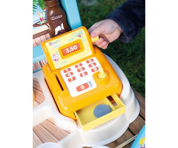 Smoby strandbar 44,5 x 26,5 x 38 cm kasseapparat is strandbutik