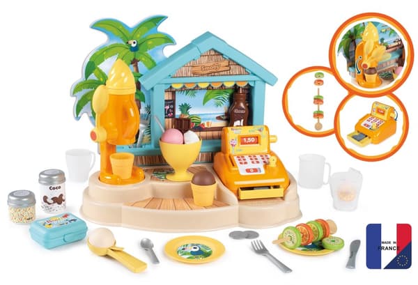 Smoby strandbar 44,5 x 26,5 x 38 cm kasseapparat is strandbutik