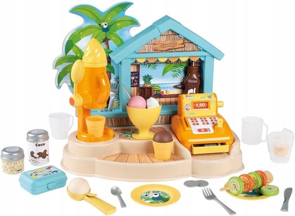 Smoby strandbar 44,5 x 26,5 x 38 cm kasseapparat is strandbutik