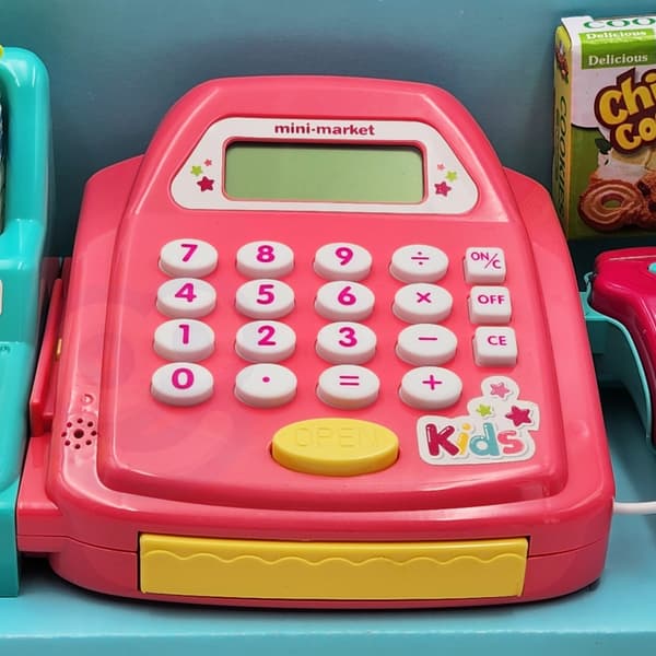 WOOPIE kasseapparat med hylde og tilbehør - Pink