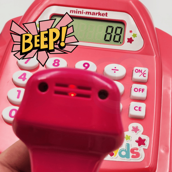 WOOPIE kasseapparat med hylde og tilbehør - Pink