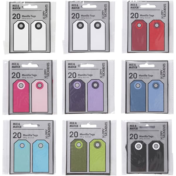 Storpack Manillamärken - 6x3 cm - 30x20 st