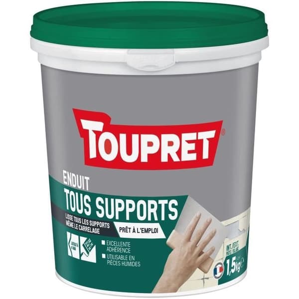 Enduit - TOUPRET - 3 i 1 - 1,5 kg - Vit - Inomhus/Ute - Lätt att applicera