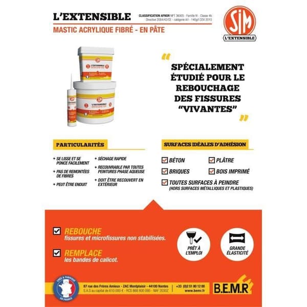 SIM Sim Akrylfiberspackel Utdragbar - 1 kg