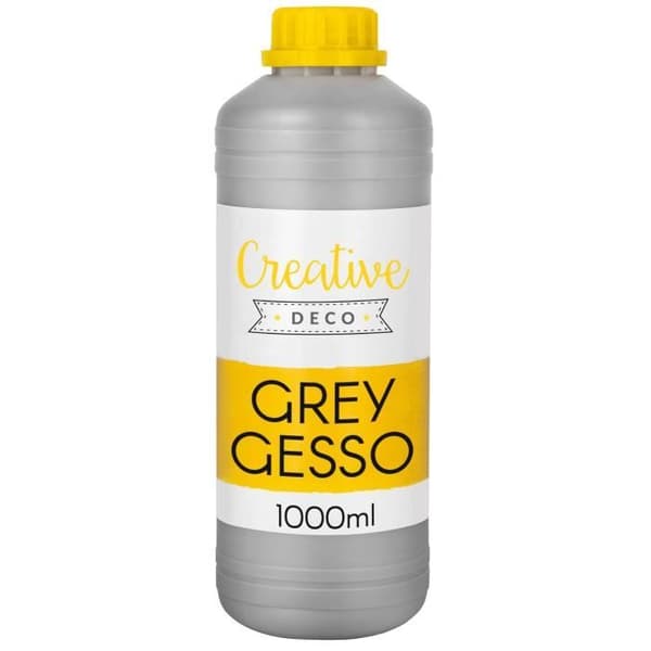 Creative Deco Grey Acrylic Gesso Additive | 1L | Underlag | Primer och flytande beredning av akrylfärg