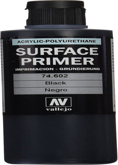 Appret - gesso - marmorpulver Vallejo - VJ74602 - Appret för modell - 200 ml - Polyuretan - Svart färg