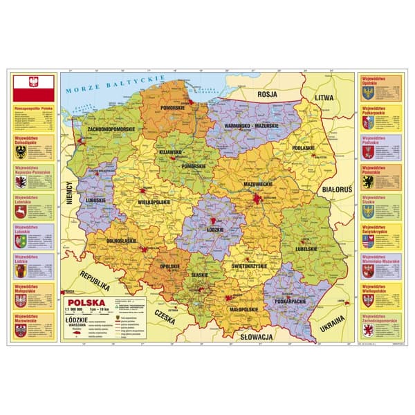Skolbordsmatta dubbelsidig administrativt Polen