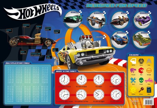 Hot Wheels Majewski Dubbelsidig skolbänksmatta