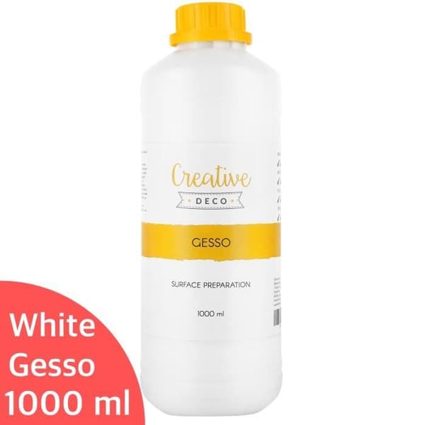 Creative Deco White Acrylic Gesso Additive | 1L | Underrock | Primer och flytande beredning av akrylfärg