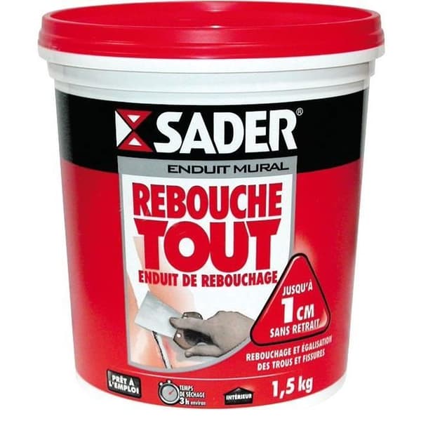 SADER Täckspackel - 1,5 kg - Vit - Inomhus - Klar att använda
