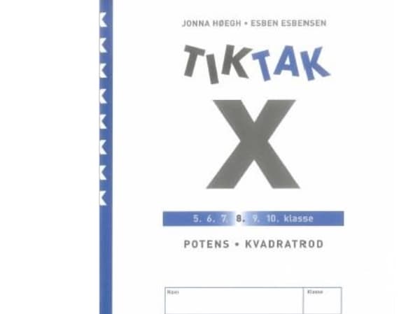 Matematiikka-Tak 8. kl. X-sarja, potenssi, neliöluku | Kieli: Tanska