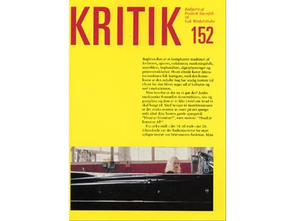Kritik nr 152 | Isak Winkel Holm;Frederik Stjernfelt | Språk: Danska