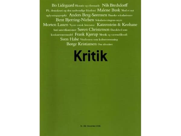 KRITIK, 39. årgang, 182 | Lasse Horne Kjældgaard;Frederik Stjernfelt | Språk: Dansk