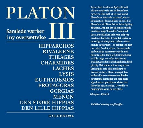 Platon. Bind 3 | Platon;Platon | Kieli: Tanska