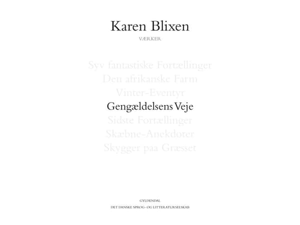 Hämndens vägar | Karen Blixen | Språk: Danska