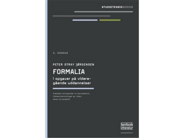 Formalia i opgaver på videregående uddannelser | Peter Stray Jørgensen | Kieli: Tanska