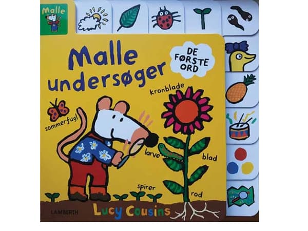 Malle undersöker | Lucy Cousins | Språk: Danska
