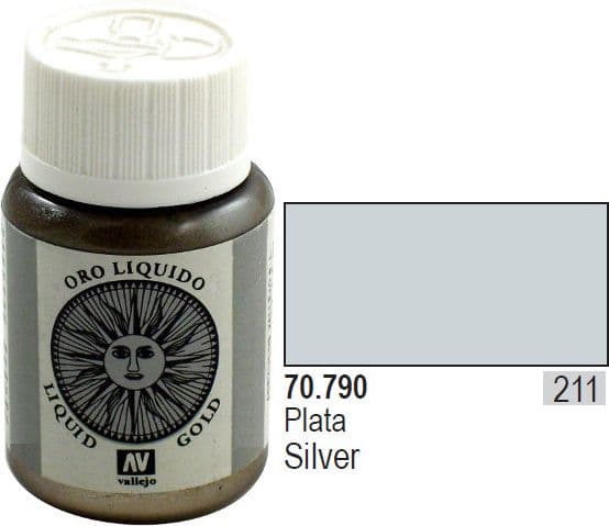 Vallejo 70.790, Sølv, Alkoholbasert maling, Væske, 35 ml, 1 stykker |