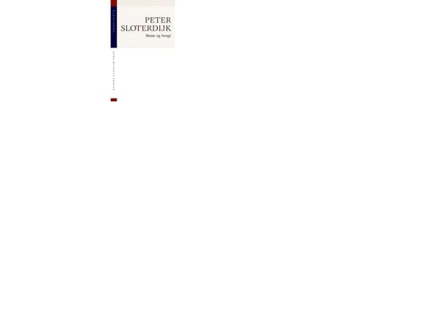 Masse og foragt | Peter Sloterdijk