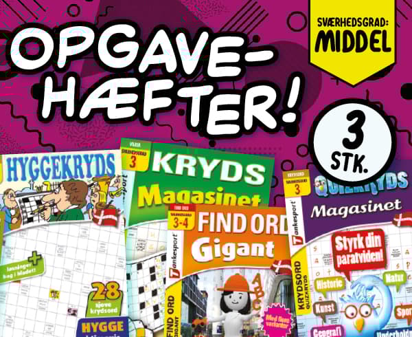 Korsord, sudoku och sökord Svårighetsgrad: MEDIUM/B | Keesing/Tankesport | Språk: Danska