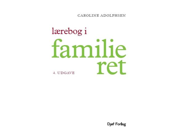 Lærebog i Familieret | Caroline Adolphsen