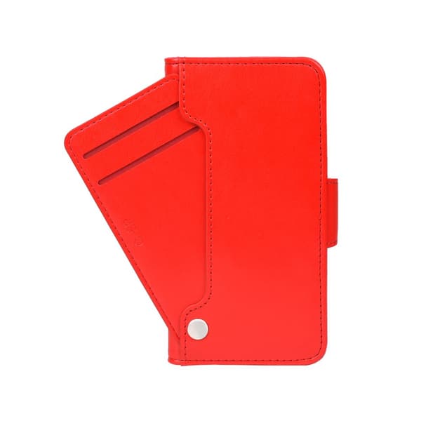 iPhone X/XS Plånboksfodral Stativ och extra Kortfack G-SP -  Röd